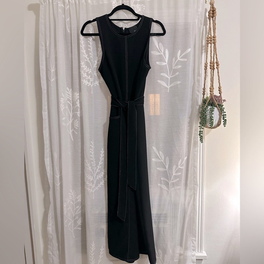 Anthropologie- black wide leg jumpsuit